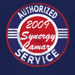 Authorized Service 2009 Chevy Synergy Camaro Distressed Look Dark T Sh