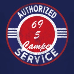 Authorized Service 1969 CJ 5 Camper Distressed Look Dark T Shirt
