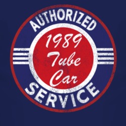 Authorized Service 1989 Oldsmobile Tube Car Distressed Look Dark T Shi
