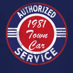 Authorized Service 1981 Lincoln Town Car Distressed Look Dark T Shirt