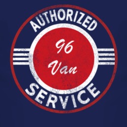 Authorized Service 1996 Chevy Van Distressed Look Dark T Shirt