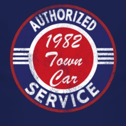 Authorized Service 1982 Lincoln Town Car Distressed Look Dark T Shirt