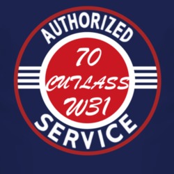 Authorized Service 1970 OLDSMOBILE CUTLASS W31 Dark T Shirt