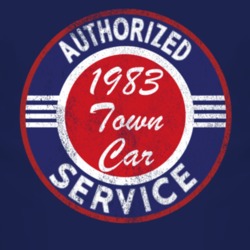 Authorized Service 1983 Lincoln Town Car Distressed Look Dark T Shirt