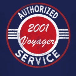 Authorized Service 2001 Grand Voyager Distressed Look Dark T Shirt