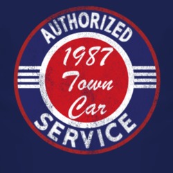 Authorized Service 1987 Lincoln Town Car Distressed Look Dark T Shirt