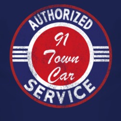 Authorized Service 1991 Lincoln Town Car Distressed Look Dark T Shirt