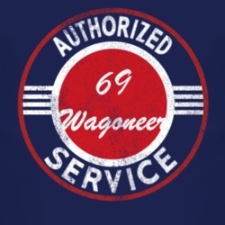Authorized Service 1969 SJ Wagoneer Distressed Look Dark T Shirt