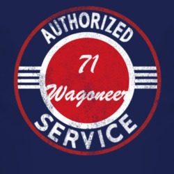 Authorized Service 1971 SJ Wagoneer Distressed Look Dark T Shirt