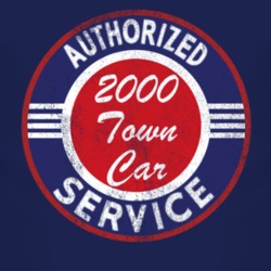 Authorized Service 2000 Lincoln Town Car Distressed Look Dark T Shirt