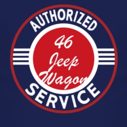 Authorized Service 1946 Willys Jeep Wagon Dark T Shirt