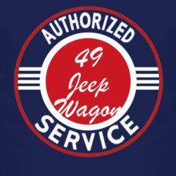 Authorized Service 1949 Willys Jeep Wagon Dark T Shirt