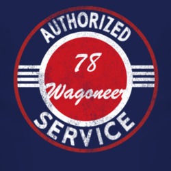Authorized Service 1978 SJ Wagoneer Distressed Look Dark T Shirt