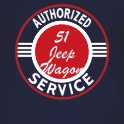 Authorized Service 1951 Willys Jeep Wagon Dark T Shirt