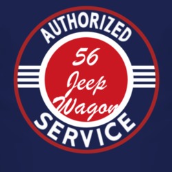 Authorized Service 1956 Willys Jeep Wagon Dark T Shirt