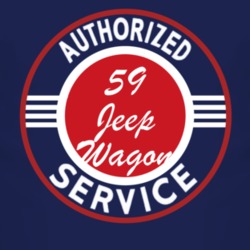 Authorized Service 1959 Willys Jeep Wagon Dark T Shirt