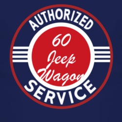 Authorized Service 1960 Willys Jeep Wagon Dark T Shirt
