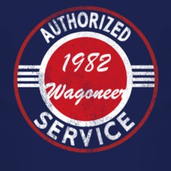 Authorized Service 1982 SJ Wagoneer Distressed Look Dark T Shirt