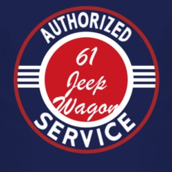 Authorized Service 1961 Willys Jeep Wagon Dark T Shirt