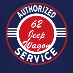 Authorized Service 1962 Willys Jeep Wagon Dark T Shirt