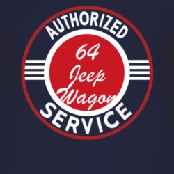 Authorized Service 1964 Willys Jeep Wagon Dark T Shirt