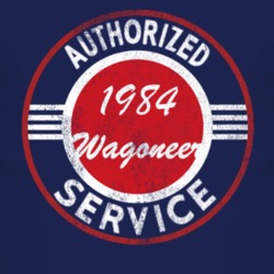 Authorized Service 1984 XJ Wagoneer Distressed Look Dark T Shirt