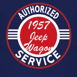 Authorized Service 1957 Willys Jeep Wagon Dark T Shirt