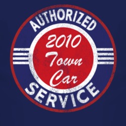 Authorized Service 2010 Lincoln Town Car Distressed Look Dark T Shirt