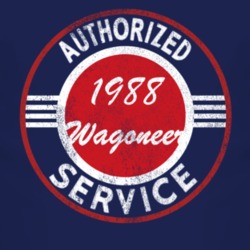 Authorized Service 1988 XJ Wagoneer Distressed Look Dark T Shirt