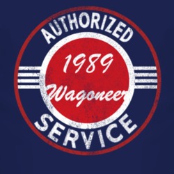 Authorized Service 1989 XJ Wagoneer Distressed Look Dark T Shirt
