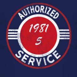Authorized Service 1981 CJ 5 Distressed Look Dark T Shirt