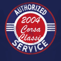 Authorized Service 2004 Chevy Corsa Classic Distressed Look Dark T Shi