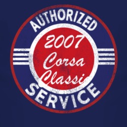 Authorized Service 2007 Chevy Corsa Classic Distressed Look Dark T Shi