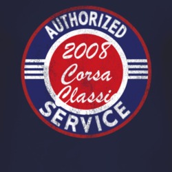 Authorized Service 2008 Chevy Corsa Classic Distressed Look Dark T Shi