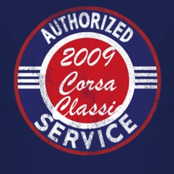 Authorized Service 2009 Chevy Corsa Classic Distressed Look Dark T Shi