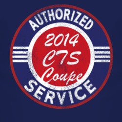 Authorized Service 2014 Cadillac CTS Coupe Distressed Look Dark T Shir