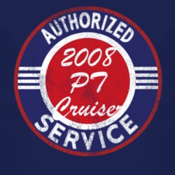 Authorized Service 2008 Chrysler PT Cruiser Distressed Look Dark T Shi