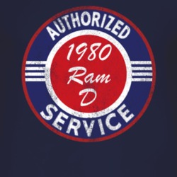 Authorized Service 1980 Dodge Ram D Distressed Look Dark T Shirt