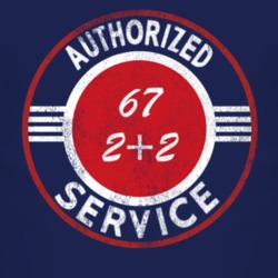 Authorized Service 1967 Pontiac 2+2 Distressed Look Dark T Shirt