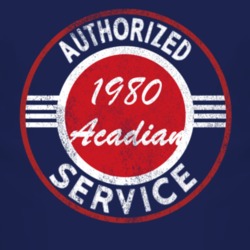 Authorized Service 1980 Pontiac Acadian Distressed Look Dark T Shirt