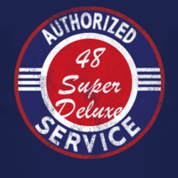 Authorized Service 1948 Super Deluxe Distressed Look Dark T Shirt
