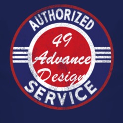 Authorized Service 1949 Chevy Advance Design Distressed Look Dark T Sh