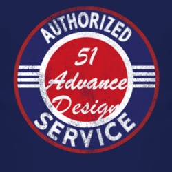 Authorized Service 1951 Chevy Advance Design Distressed Look Dark T Sh