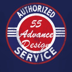 Authorized Service 1955 Chevy Advance Design Distressed Look Dark T Sh