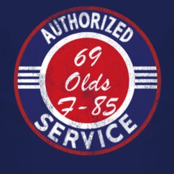 Authorized Service 1969 Oldsmobile Olds F-85 Distressed Look Dark T Sh