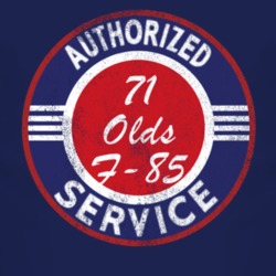 Authorized Service 1971 Oldsmobile Olds F-85 Distressed Look Dark T Sh