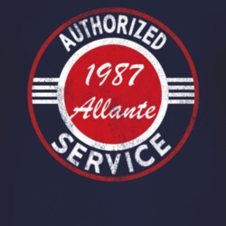 Authorized Service 1987 Cadillac Allante Distressed Look Dark T Shirt