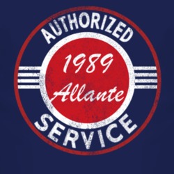 Authorized Service 1989 Cadillac Allante Distressed Look Dark T Shirt