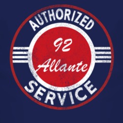 Authorized Service 1992 Cadillac Allante Distressed Look Dark T Shirt