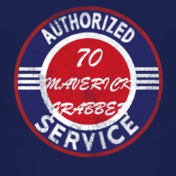 Authorized Service 1970  MAVERICK GRABBER Distressed Look Dark T Shirt